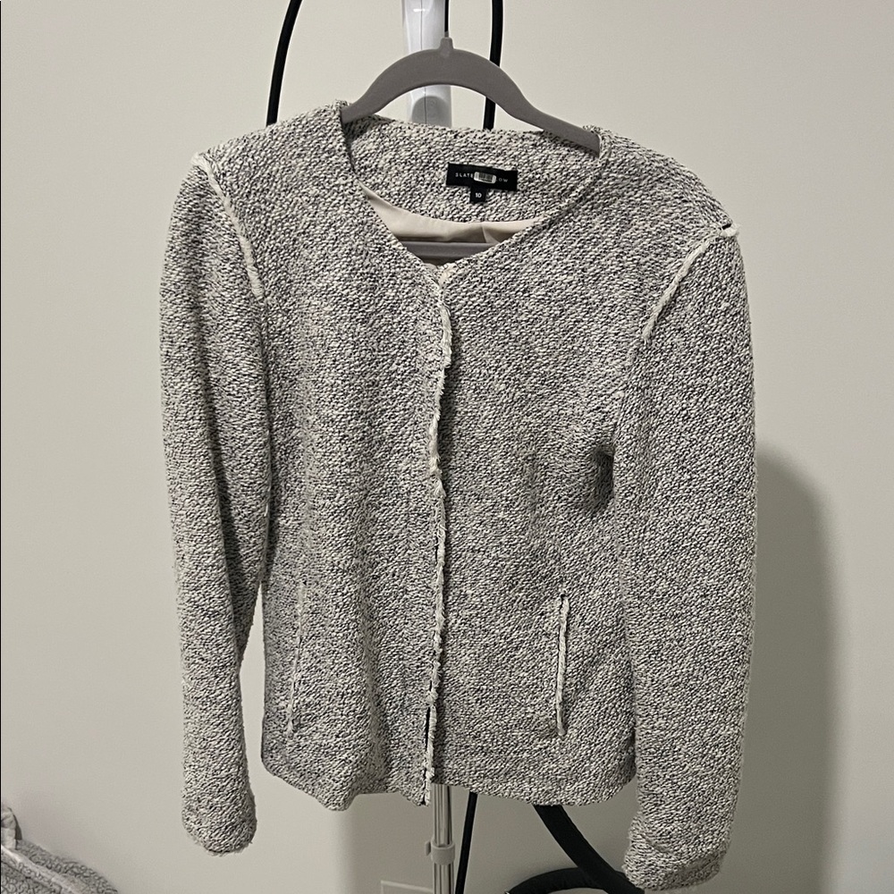 Slate and Willow Chic Gray Textured Cardigan